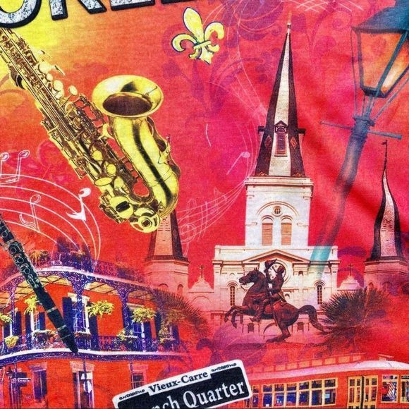 Maxi & Co New Orleans Bourbon St Colorful Top L - Picture 9 of 10